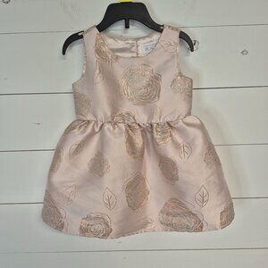 The Childrens Place Metallic Rose Gold Floral Sleeveless   Dress